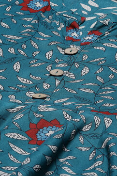 Green Flared Printed Dress image number 1